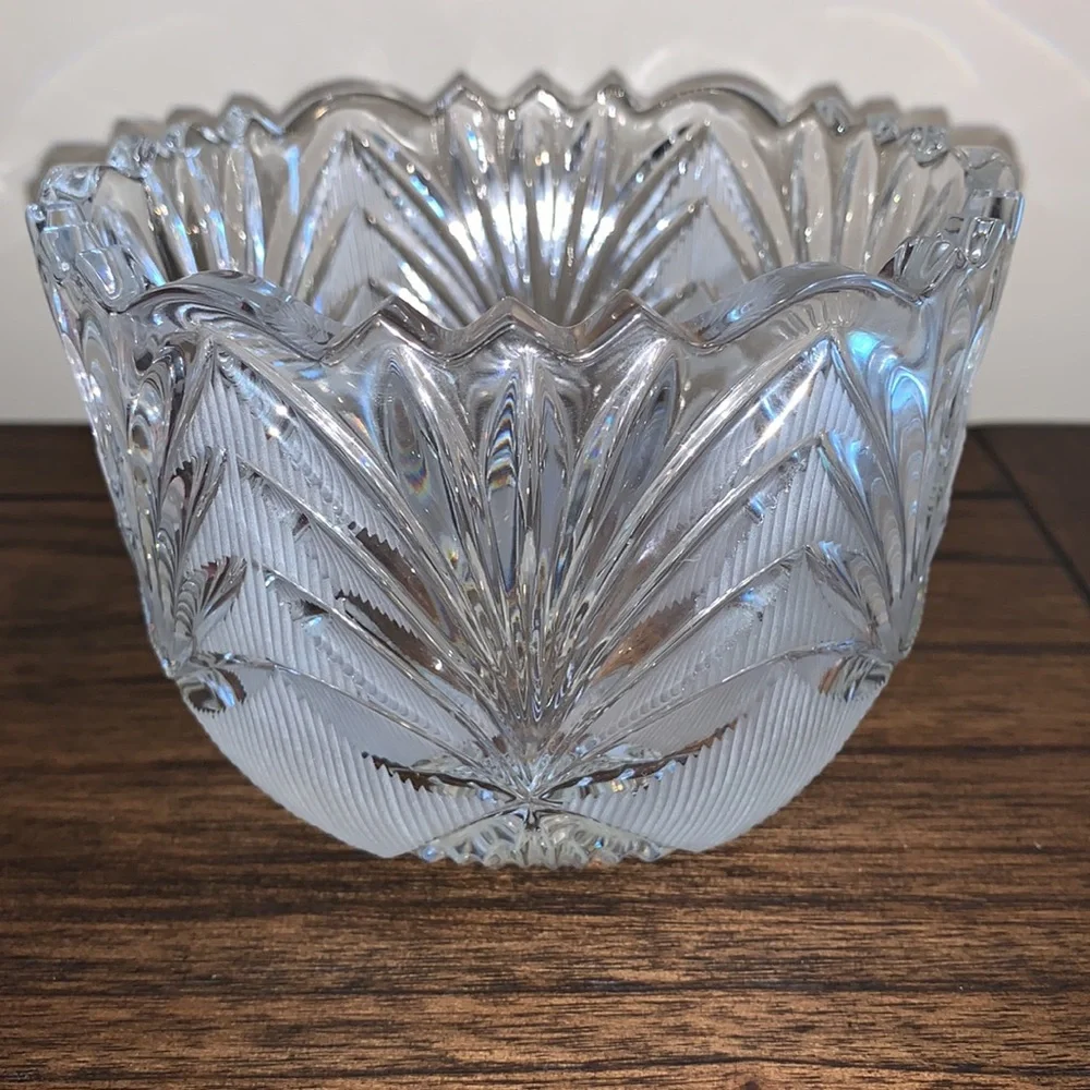 Great Hostess Gift Vintage Lead Crystal Snack Serving Bowl - USSR?